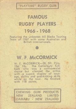 1968 Playtime Rugby Gum Famous Rugby Players - Blue #1 Fergie McCormick Back